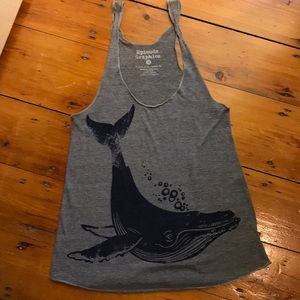 Racer back whale tank top